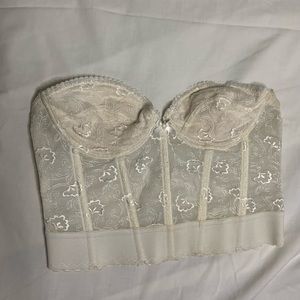 Cropped off white corset